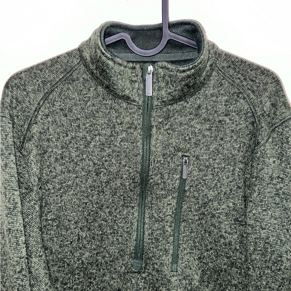 Woolrich Mens 1/4 Zip Pullover Warm Fleece Sweater Cedar Green size Large - Picture 2 of 4